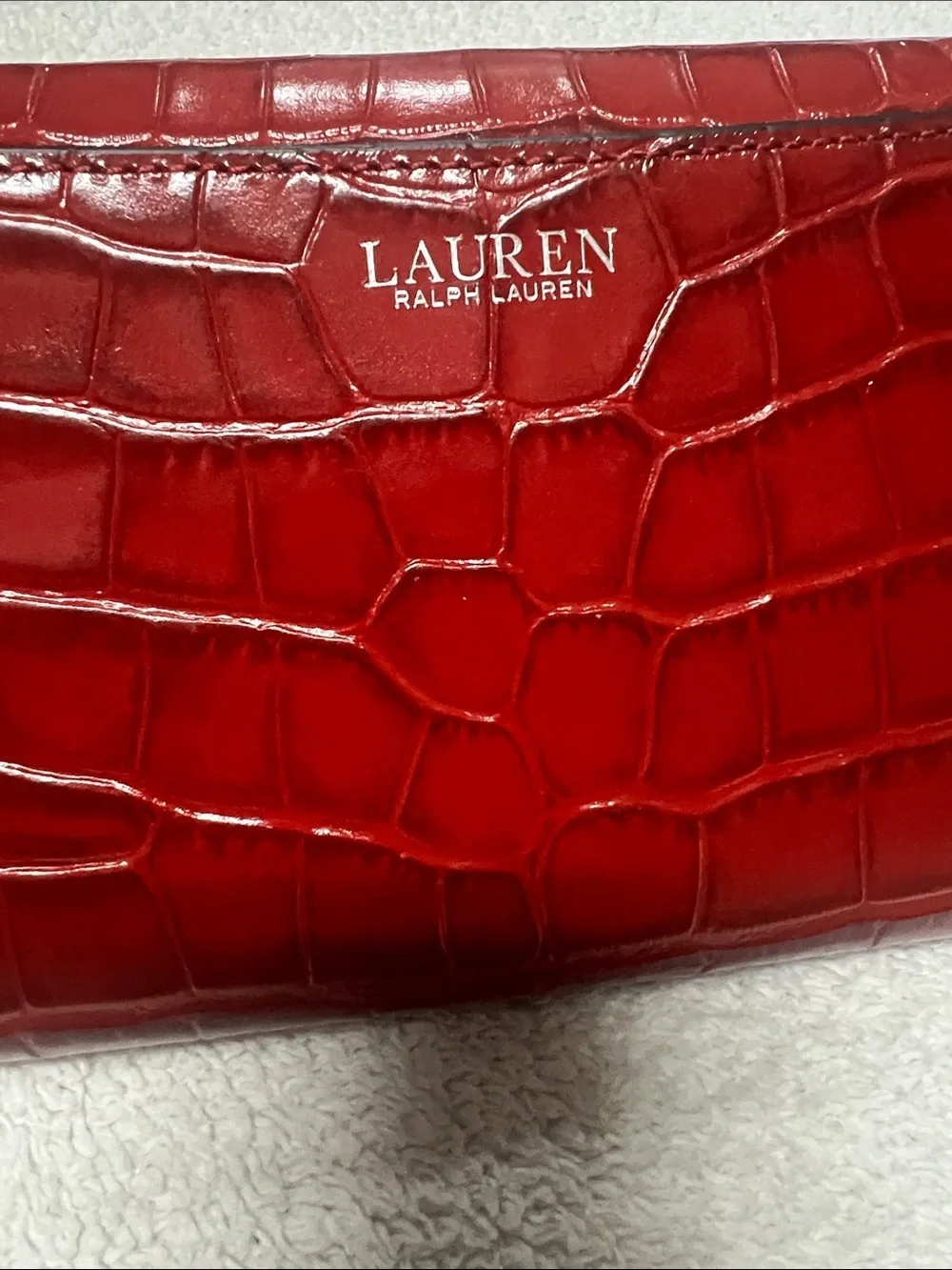 Lauren Ralph Lauren Adair Croc-Embossed Leather Crossbody